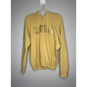 Spiritual Gangster Hoodie Womens Large Yellow 100% Cotton Pullover Sweatshirt